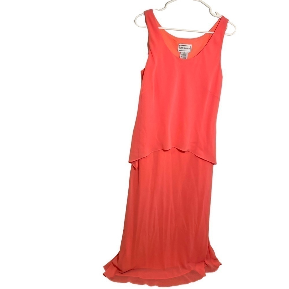 Vintage Karin Stevens Sleeveless Dress Coral Pink